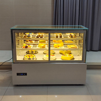 Vitrine Réfrigérée Commerciale Droite à Front Plat de Bonne Qualité pour Gâteaux, Refroidissement par Air, pour Pâtisserie et Comptoir de Café