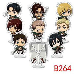 6CM 9 unids/set artesanías de plástico <span class=keywords><strong>Shingeki</strong></span> No Kyojin Mikasa Ackerman Rivaille accesorios figura acrílico Anime soporte placa - Product Image 3