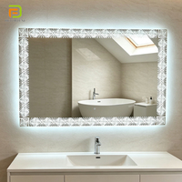 Miroir de salle de bain intelligent sans cadre sur mesure, miroir mural avec lumière LED à intensité variable pour appartement, hôtel, projet
