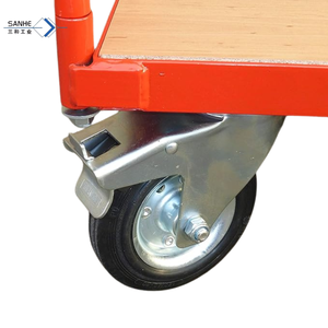 तीव्र गति भंडारण मंच ओएम के लिए भारी शुल्क बड़े लॉजिस्टिक्स ट्रॉली चार पहिया गैल्वेनाइज्ड हैंड ट्रॉली - Product Image 5