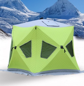 Abri de pêche sur glace de qualité professionnelle, coupe-vent, imperméable, isolé, avec fermeture éclair silencieuse, facile à transporter pour les aventures en plein air - Product Image 1