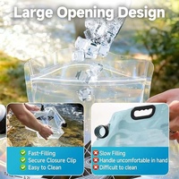 Sac à liquide portable avec bec verseur transparent pour boissons, personnalisé, extérieur, 1L-12L, poignée pliable, avec emballage imprimé en flexo