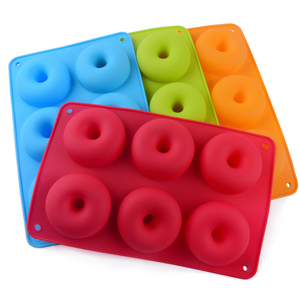 Moule de cuisson en silicone antiadhésif pour donuts, gâteaux, bagels et biscuits, 6/8/18 cavités, vente en gros - Product Image 1
