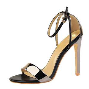 Fashion Ultra High Heels Ladies Shoes with Patent Leather <strong>Open</strong> Toe Word Belt <strong>Sandals</strong> for Summer Sexy Nightclub - Product Image 1
