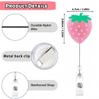 Badge d'identification extensible en acrylique scintillant le plus vendu, pendentif d'identification à tirette, cadeau pratique