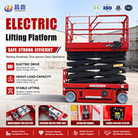 Plateforme élévatrice compacte à ciseaux autopropulsée, entièrement électrique, hauteur de plateforme 12m, capacité 113kg