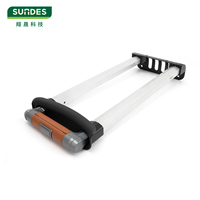 Accessoires de bagages durables extensibles de haute qualité Poignée en cuir Poignée de chariot à bagages réglable télescopique Logo personnalisé OEM