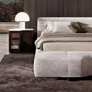 Hochwertiges Luxus-Stoffbett in <span class=keywords><strong>Kingsize</strong></span> mit Weichem Kopfteil Modernes Minimalistisches Schlafzimmer-Möbelset für Apartments und Villen - Product Image 2