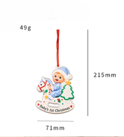 Vente en gros d'ornements en résine pour le premier Noël du bébé, personnalisés, pendentifs pour arbre de Noël, décoration de Noël, cadeau