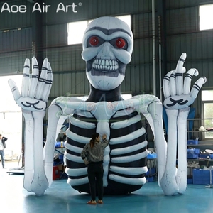 Sculpture de <span class=keywords><strong>squelette</strong></span> gonflable géante personnalisée, yeux rouges effrayants, <span class=keywords><strong>squelette</strong></span> <span class=keywords><strong>humain</strong></span> pour maison hantée, Halloween, carnaval, décoration extérieure - Product Image 2