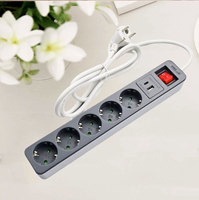 Multiprise en cuivre à 5 prises avec 2 ports USB Type-C, protection contre les surtensions, certifiée CE, pour rallonge électrique avec protection enfant pour la maison