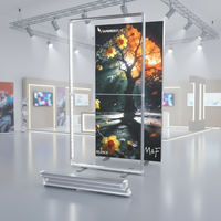 Support de caisson lumineux portable pliable en aluminium avec éclairage LED ignifuge pour stands de salon professionnel et publicité