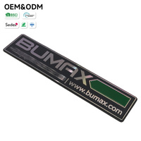 Étiquette personnalisée en aluminium 3D avec découpe diamantée, texte en relief, remplissage de peinture tricolore, support auto-adhésif