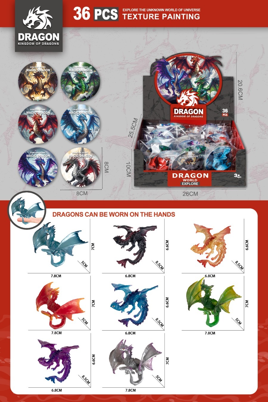 ELI0094586-Série Dragon volant à doigts (36 pièces)