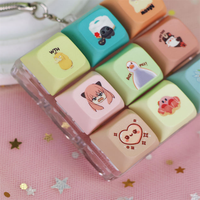 Porte-clés anti-stress personnalisé avec logo, style anime, bouton-pression en plastique, touches de clavier, pour cadeau