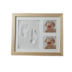 Baby Hand And Footprint Kit Gifts For New Mom DIY Baby Shower Gifts Keepsake Clay Photo Frame