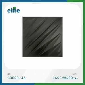 Panel de Pared 3D de PVC Elite, 500x500mm, Negro Mate, Moderno, Insonorizante, Decoración de Interiores - Product Image 1