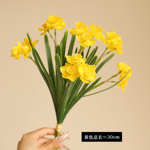 H-676 popolare 3 Bouquet <span class=keywords><strong>narciso</strong></span> piccolo salotto fresco decorazione per la tavola floreale Bouquet di fiori artificiali <span class=keywords><strong>narciso</strong></span> <span class=keywords><strong>fiore</strong></span> - Product Image 6