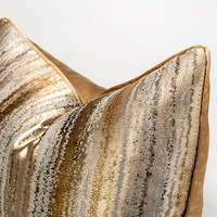 Jacquard De Luxe Style Stripe Coussin Couverture Souple Taie D'oreiller Coussin pour Lit Canapé Canapé Décoration 18x18inch