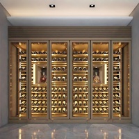 Armoire à vin climatisée sur mesure en acier inoxydable moderne, mobilier de maison, service OEM/ODM, visualisation 3D, dessin CAO
