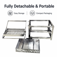 Barbecue portable à charbon de bois détachable en acier inoxydable 304 pour camping en plein air et pique-nique dans la cour