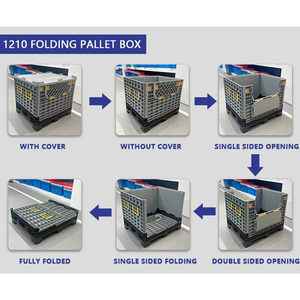 Plastik Katlanabilir Hafif Dayanıklı Çevre Dostu Palet Kutusu Büyük Lojistik Devir Kutusu Kalın Katlanır Konteyner - Product Image 4