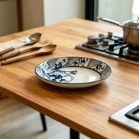 Service de vaisselle en porcelaine de luxe personnalisé à motif floral oriental – Écologique et compatible lave-vaisselle pour les fêtes