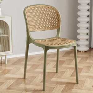 Ghế ăn ngoài trời xếp chồng được làm từ nhựa giả mây, lưng chạm khắc nhôm hiện đại, khung MDF, nội thất nhà vườn - Product Image 2