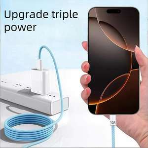 PD 60W ประเภท C สายชาร์จ 2M สายไฟสำหรับงานหนักสำหรับแอปเปิล ไอแพด โปร แมคบุคแอร์กล้องหูฟังสมาร์ทวอทช์ - Product Image 2