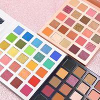 Palette de fards à paupières DIY haute pigmentation à marque privée, couleurs nude mates et scintillantes, avec logo personnalisé