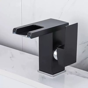 Vente Flash : Lavabo cascade noir en acier inoxydable, moderne, avec contrôle de la température de l'eau froide et éclairage LED pour salle de bain KHB7267 - Product Image 2