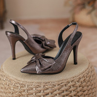 Nouveau design de chaussures pour femmes avec nœud papillon, sandales à bride arrière sexy pour femmes et dames
