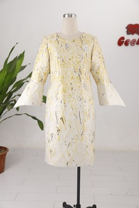 American High Quality Church Ladies <b>Dress</b> in Brocade <b>With</b> Elegant Flora Pattern - Product Image 4