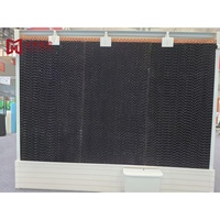 Tapis de refroidissement avec cadre en PVC pour l'élevage, système de tapis de refroidissement en papier pour usine, tapis de refroidissement noirs enduits