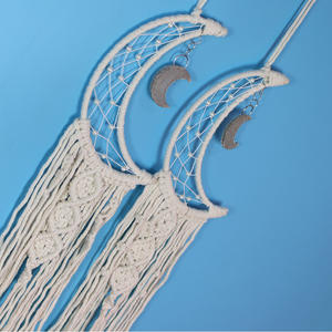 Atrapasueños De Luna tejido hecho a mano, colgante de pared de macramé bohemio para decoración del hogar, ornamento artesanal, regalo para dormitorio - Product Image 5