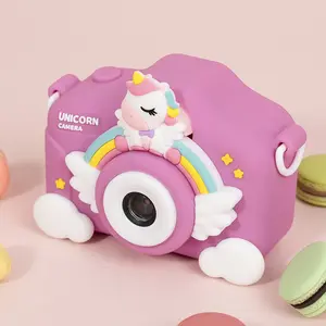 2024 noël nouvel an anniversaire Festival jouet cadeau Mini rose licorne enfants appareil Photo numérique bébé caméras de sécurité pour enfants