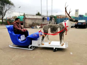 Traîneau de Noël en plastique pour enfants, traîneau de Noël extérieur, traîneau à tirer par les rennes sur la neige et la glace, traîneau électrique à tirer par les rennes - Product Image 6