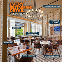 Ensemble de meubles de restaurant commercial JEILI, tables en bois et chaises en cuir pour projets de design d'intérieur d'hôtel de luxe sur mesure
