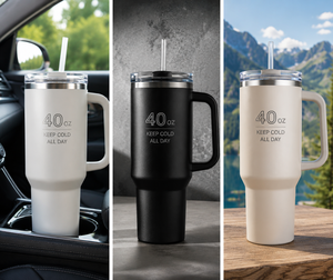En stock, grande quantité de tasses isothermes en acier inoxydable, tasse de voiture avec poignée, tasse cadeau, capacité de 40 oz - Product Image 3
