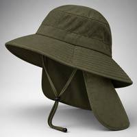 Chapeau de soleil GUORU Premium en tissu éponge vert avec protège-nuque UPF 50+, imperméable, à large bord, respirant, en coton, pour les sports de plein air unisexes