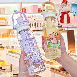 Bouteille d'<span class=keywords><strong>eau</strong></span> en plastique réutilisable de 780 ml grande capacité pour enfants, sans BPA, avec paille/infuseur, motif personnage de dessin animé - Product Image 4