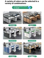 Ensemble de chaises de bureau de poste de travail de cloison de bureau moderne simple pour 1-6 personnes matériau MDF avec style bois mélaminé