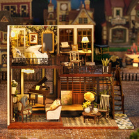 Maison Miniature bricolage pour filles, meubles, jouets cadeaux, marque de temps, modèle poupée Miniature pour enfants