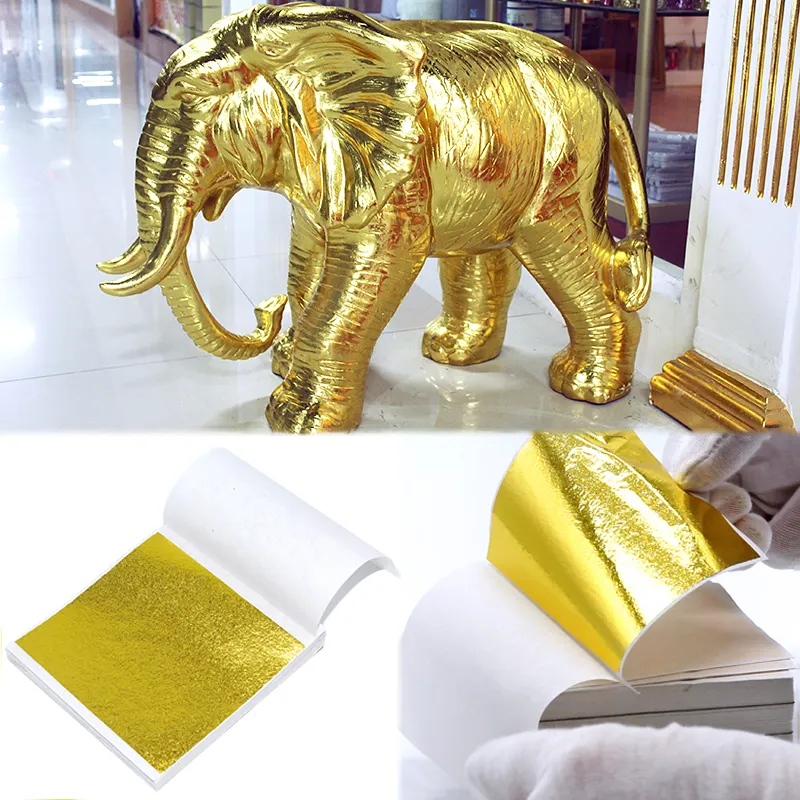 9 X 9cm 22 Colors Imitation Gold Taiwan B Gold Leaf Foil Sheets For Decorating Wall Nail Art Crafts Furniture Gilding