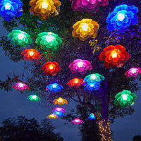 LED Halloween IP65 Pfingstrosen-Romantik-Stil Outdoor Wasserdichte Hängende Baum-Straßenbeleuchtung Dekorative Simulationsblumen-Lampe
