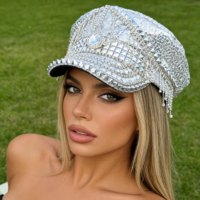 Chapeau unisexe à paillettes et strass, à rayures, à pointes, motif guépard, pour Mardi Gras, Carnaval, Orleans, Burning Man, Fêtes, Festivals, Quatre Saisons, Équitation