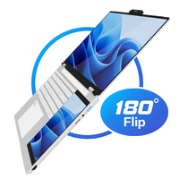 Laptop Bisnis Layar Sentuh Ganda 7 inci + 15,6 inci Harga Pabrik, Dapat Disesuaikan, 1920*1080P IPS, RAM 16GB, SSD 256GB, Keyboard Backlit