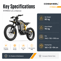 Moto électrique tout-terrain 11340W 72V haute puissance pour adultes, moto de motocross rapide avec longue autonomie, vente en gros OEM