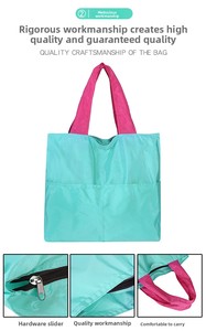 Bolso de Mano Plegable para Uso Diario, Impermeable, de Nailon, con Cierre Geométrico, Gran Capacidad, para Guardar Verduras en el Supermercado - Product Image 5