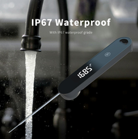 Termometer Baca Cepat 0,6 Detik Tahan Air IP67 Akurasi Tinggi 180 °   Termometer Makanan Layar Putar Otomatis